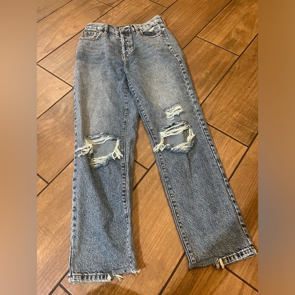 Pacsun distressed high rise straight NWT jeans size 25 - Picture 1 of 4